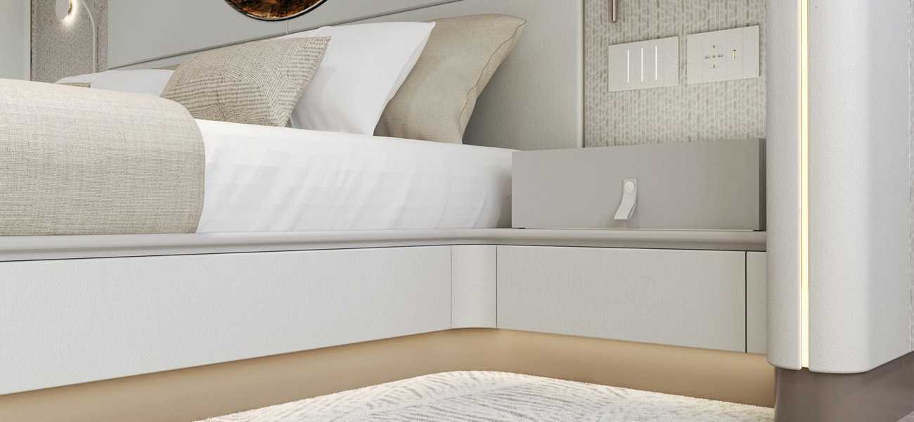 During yacht maintenance, furniture must be handled carefully.